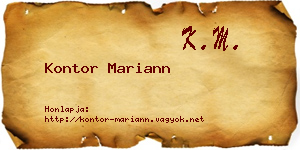 Kontor Mariann névjegykártya