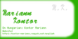 mariann kontor business card